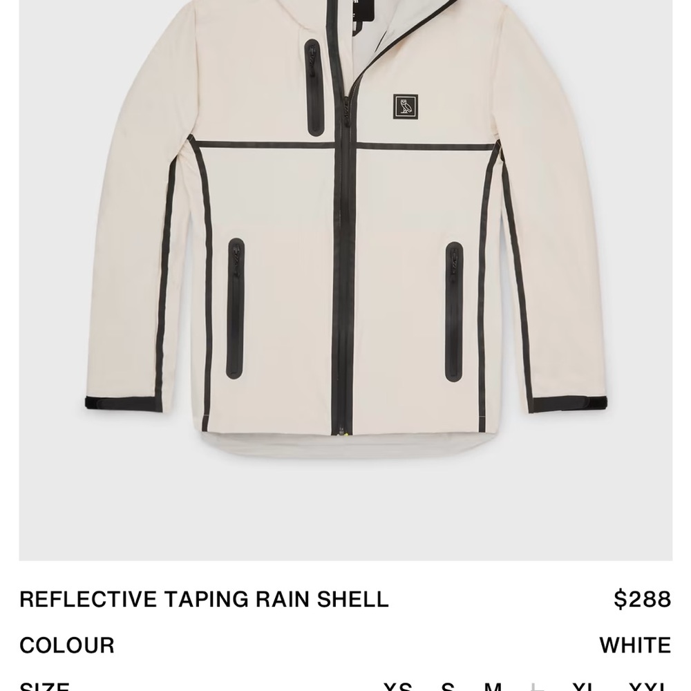 OVO octobers very own reflexive rain shell large